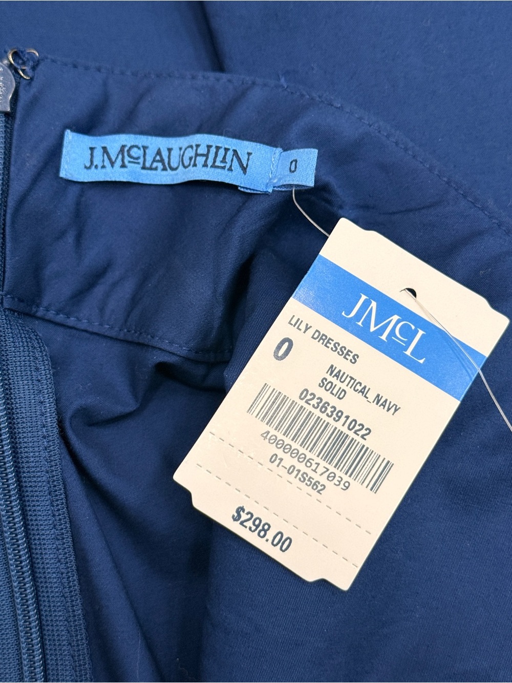 J. McLaughlin Belted Lily Dress in Nautical Navy - Picture 3 of 7